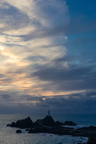 Uma Bela Vista Praia Ouen Jersey Ilhas Canal Pôr Sol — Fotografia de Stock