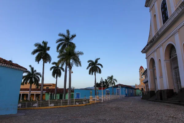 Ein Schöner Blick Auf Palmen Und Gebäude Trinidad Unter Blauem — Stockfoto