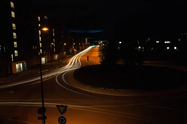 Lorenskog Noite Noruega — Fotografia de Stock