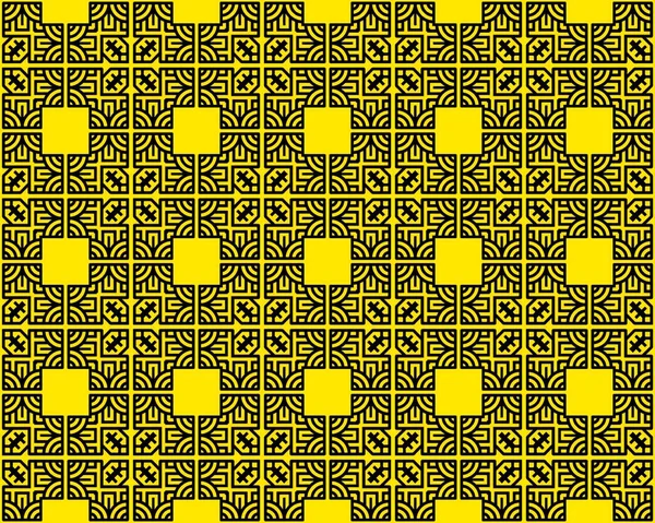 연속되는 대각선 대각선 그리스 프리트는 검은색 노란색의 반복적 기하학적 도형을 — 스톡 사진