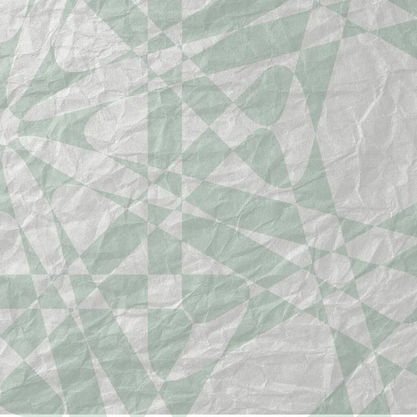Eine Illustration Von Grün Gestalteten Formen Auf Weißem Zerknittertem Papier — Stockfoto