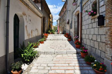 A narrow street in Trivento, a mountain village in the Molise region of Italy.