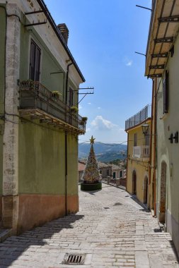 A narrow street in Trivento, a mountain village in the Molise region of Italy.
