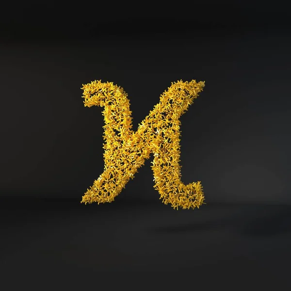 Dağınık sarı harf siyah bir arkaplan üzerinde izole