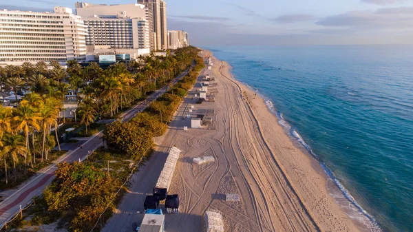 Long Exposure Miami Beach Seashore Atlantic Ocean Golden Hour Florida — Stock Photo, Image