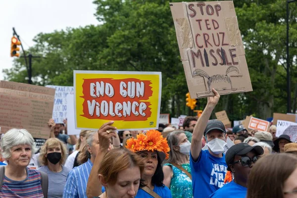 Grande Foule Protestant Contre Les Armes Marcher Cadman Plaza Brooklyn — Photo