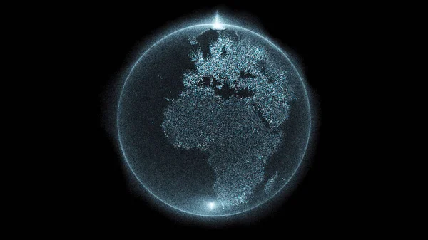 A beautiful shot of digital earth globe isolated on black background