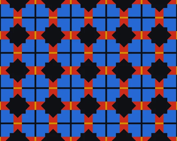 Eine Illustration Eines Nahtlosen Bunten Sterns Und Quadratischen Tilr Musters — Stockfoto