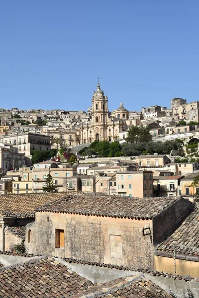 Una Vista Aérea Modica Una Antigua Ciudad Siciliana Italia —  Fotos de Stock
