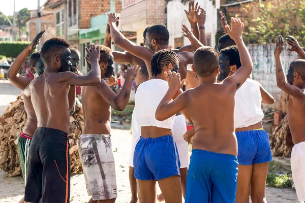 Inwoners Van Acupe Santo Amaro Bahia Herbeleven Theatrale Wijze Strijd — Stockfoto