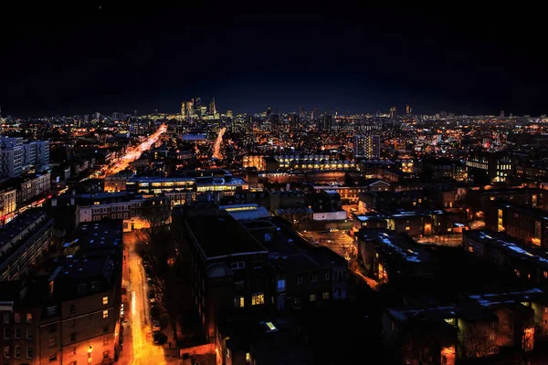 Uma Vista Aérea Deslumbrante Cidade Londres Noite Inglaterra — Fotografia de Stock