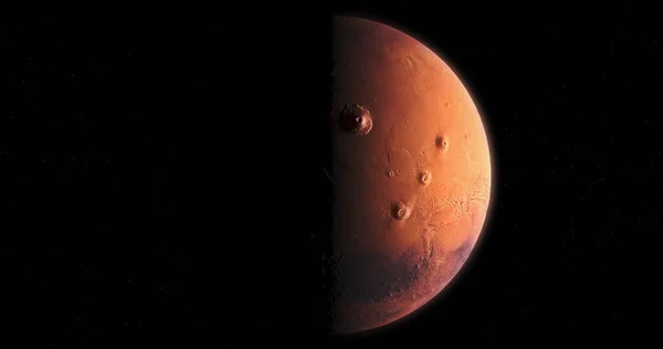 Una Hermosa Vista Fase Del Planeta Marte Aislado Sobre Fondo —  Fotos de Stock