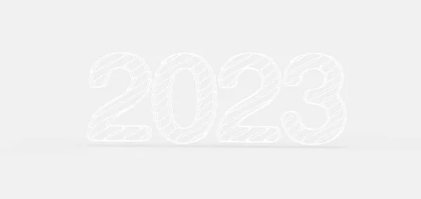 2023 Illustration White Background — Stock Photo, Image