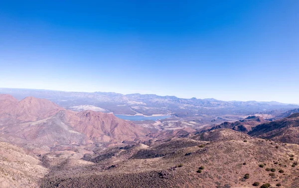 Een Vanuit Lucht Uitzicht Humbolt Mountain Arizona Met Weercentrale Bos — Stockfoto