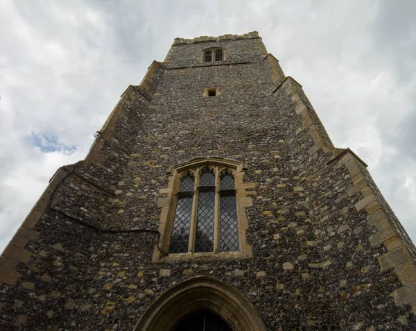 Uma Foto Baixo Ângulo Torre Igreja Botolph Iken Inglaterra Fundo — Fotografia de Stock