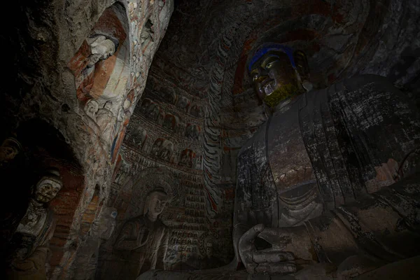 中国山西省大同市雲江窟の仏像 — ストック写真