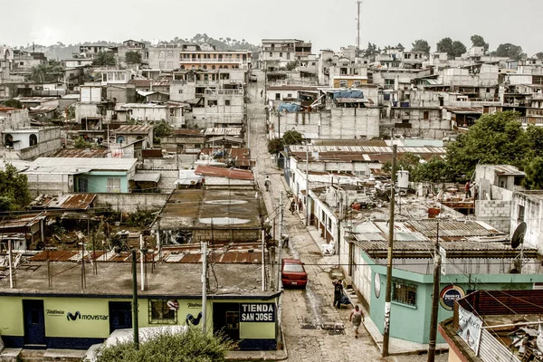 Tiro Ângulo Alto Parte Cidade Guatemala — Fotografia de Stock