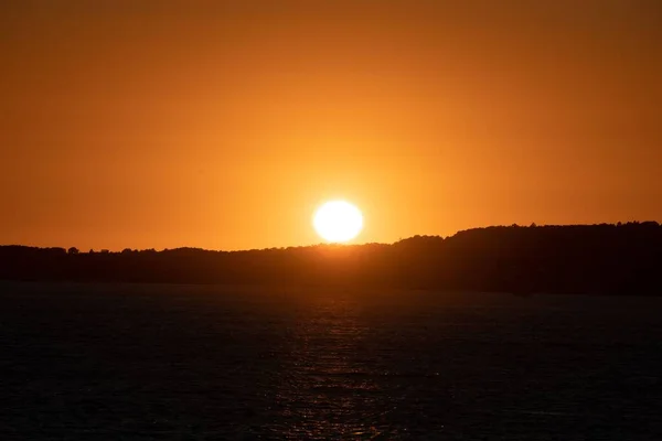 Beautiful Sunset Silhouette Hills — Stock Photo, Image