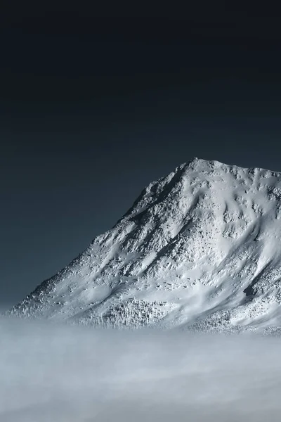 Вертикальный Снимок Красивой Скалы Зимой — стоковое фото