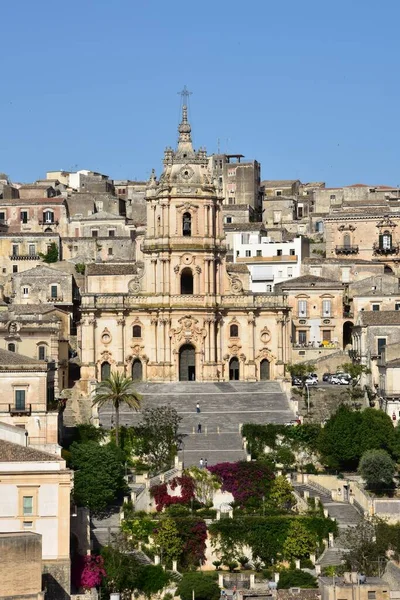 Una Vista Vertical Modica Una Antigua Ciudad Siciliana Italia —  Fotos de Stock