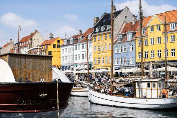 Kopenhag Danimarka Güneşli Nyhavn — Stok fotoğraf