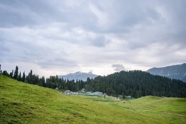 Paesaggio Panoramico Colline Foreste Nel Bellissimo Kashmir Dal Lago Pahalgam — Foto Stock