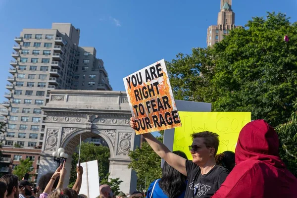 Washington Square Park Yürüyüş Yapan Protestocular Anayasa Mahkemesi Nin Roe — Stok fotoğraf