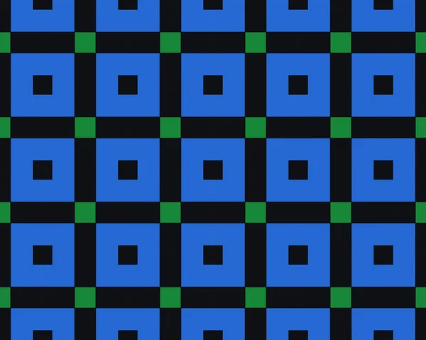 Μια Απεικόνιση Ενός Αδιάλειπτου Πράσινου Και Μπλε Τετραγωνικού Μοτίβου Πλακιδίων — Φωτογραφία Αρχείου