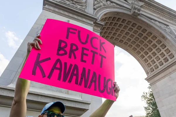 Uomo Che Protesta New York Dopo Che Corte Suprema Rovesciato — Foto Stock