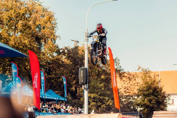 Viewers Watching Extreme Moto Racing Sibiu City Romania — Stock Photo, Image