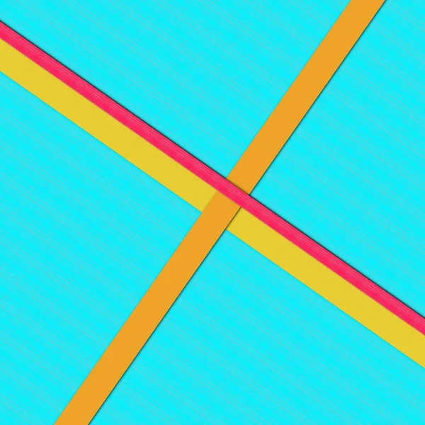 Diseño Abstracto Con Dos Líneas Cruce Sobre Fondo Azul — Foto de Stock