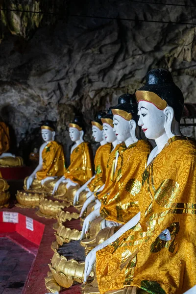 Eine Ansicht Einer Statue Buddhistischen Tempel Hpa Myanmar — Stockfoto