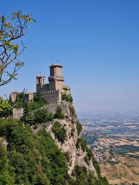 Antiga Fortaleza San Marino Contra Céu Azul — Fotografia de Stock