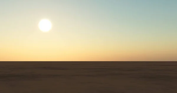 Μια Απεικόνιση Μιας Σιλουέτας Μιας Μεγάλης Ερήμου Στο Ηλιοβασίλεμα — Φωτογραφία Αρχείου