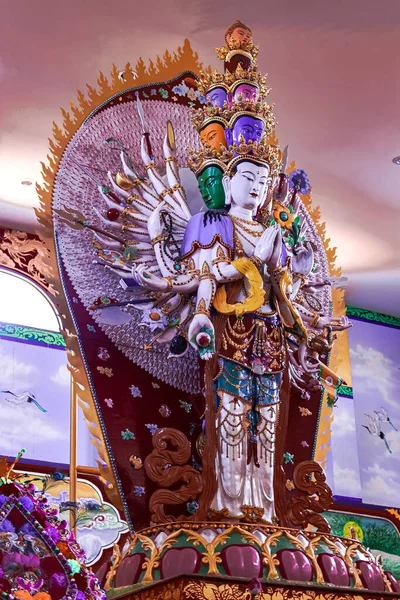 Retrato Una Estatua Dios Chino Templo Chonburi Tailandia —  Fotos de Stock