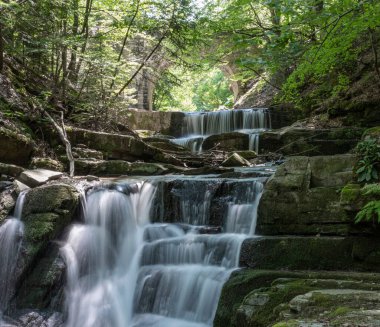 Doğada güzel bir şelale manzarası