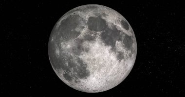 Dolunayın siyah bir arkaplanda izole edilmiş 3D görüntüsü