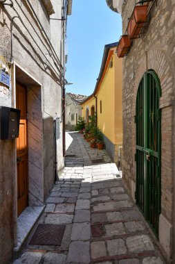 A narrow street in Trivento, a mountain village in the Molise region of Italy.