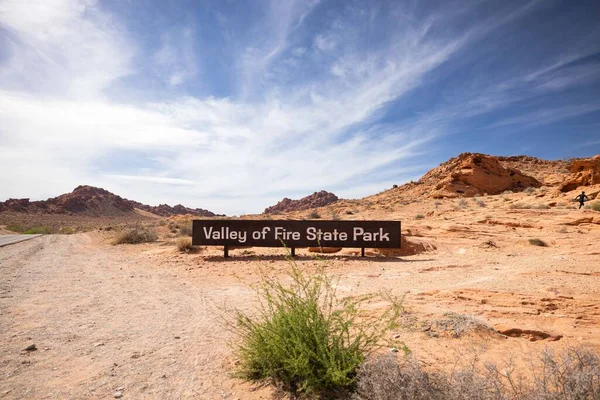 Vstupní Značka Valley Fire State Park Nevada — Stock fotografie
