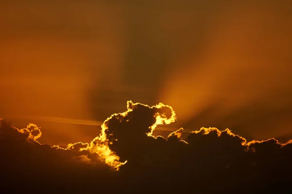Piękna Sceneria Sunset Niebo Chmurami — Zdjęcie stockowe