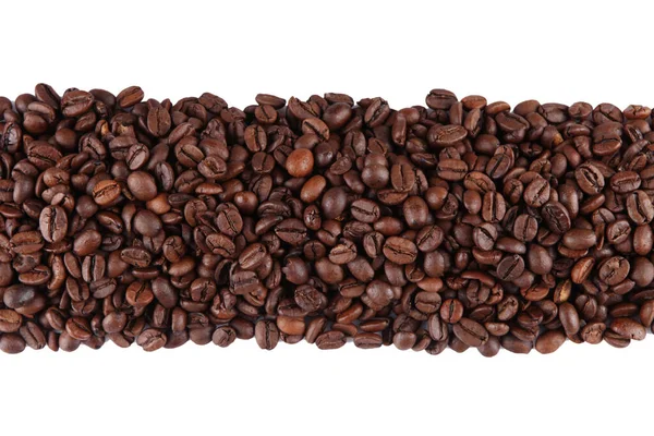 Kawa Fasola Pasek Izolowany Białym Tle — Zdjęcie stockowe