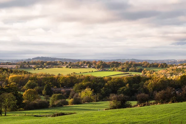 Barevná Anglická Krajina Během Podzimní Sezóny Výhled Blacker Hill Barnsley — Stock fotografie