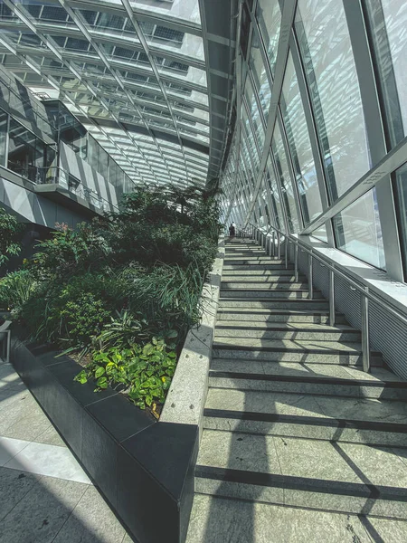 Glass Sky Garden in London, garden above the clouds, England, UK