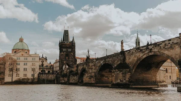Den Berömda Historiska Karlsbron Prag Tjeckien — Stockfoto