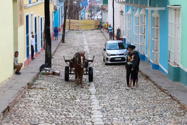 Utsikt Del Colonial Old Town Cobblestone Streets Trinidad Trinidad Cuba – stockfoto