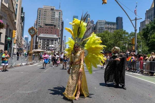 People Celebrating Pride Month Parade 2022 Streets New York City — Stock Photo, Image