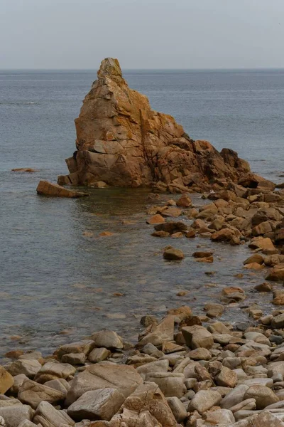 Krásný Výhled Pobřeží Atlantiku Poblíž Pointe Corsen Bretaň Francie Slunečného — Stock fotografie