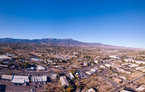 Uma Vista Aérea Das Minas Arizona Jerome Cottonwood Com Rio — Fotografia de Stock