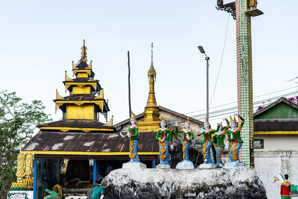 Pohled Buddhistický Chrám Hpa Myanmar — Stock fotografie