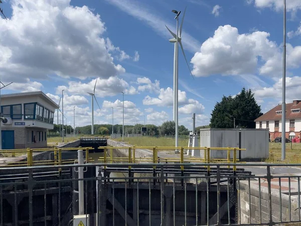 Many Windmills Generating Electricity Belgium — Stock Photo, Image
